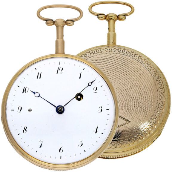 Gold quarter repeater with unusual leather case Circa 1820