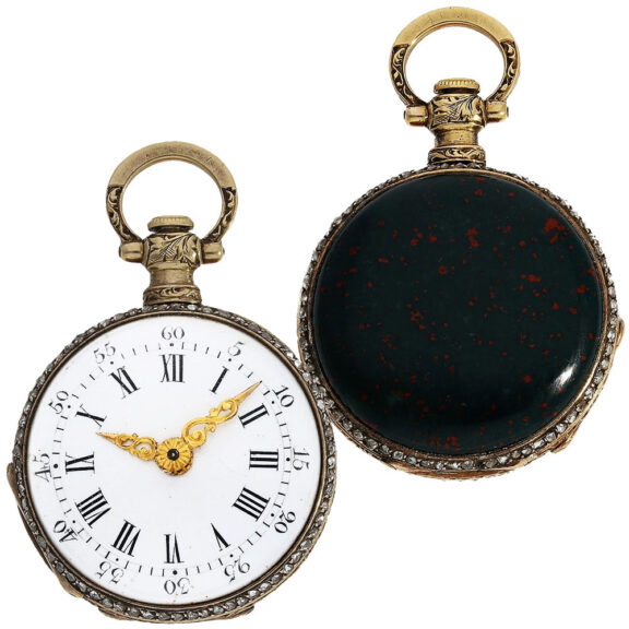 Rare French 18K gold miniature ladies pendant watch Circa 1830