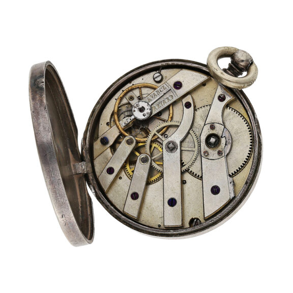 Swiss watch with buttonhole dial and St. George coin case Circa 1900 Swiss watch with buttonhole dial and St. George coin case Circa 1900