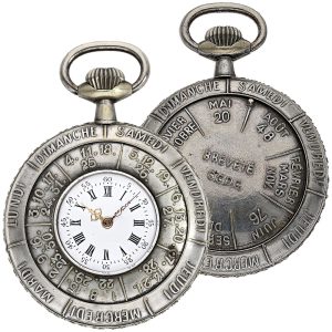 French pocket watch with annual calendar on both sides Circa 1900