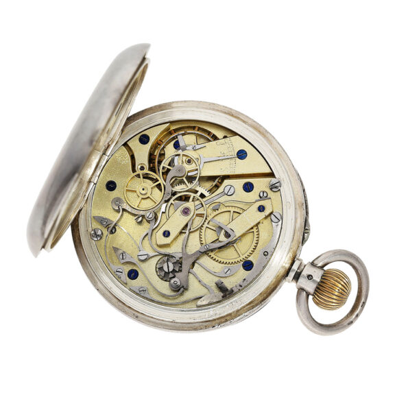 Swiss silver chronograph with retrograde counter Circa 1890 Swiss silver chronograph with retrograde counter Circa 1890