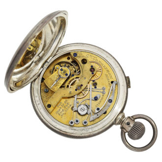 American silver hunting cased watch with chronograph Circa 1856