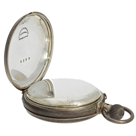 American silver hunting cased watch with chronograph Circa 1856 American silver hunting cased watch with chronograph Circa 1856