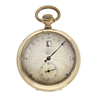 Swiss gold-plated digital jumping hour pocket watch Circa 1905