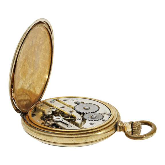 Swiss gold-plated digital jumping hour pocket watch Circa 1905 Swiss gold-plated digital jumping hour pocket watch Circa 1905