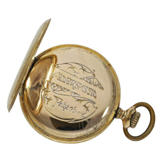 Swiss gold-plated digital jumping hour pocket watch Circa 1905