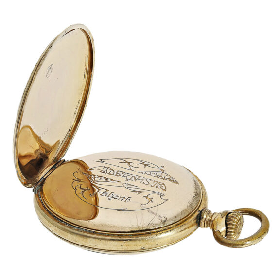 Swiss gold-plated digital jumping hour pocket watch Circa 1905 Swiss gold-plated digital jumping hour pocket watch Circa 1905