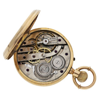 Swiss gold calendar watch with central date pointer Circa 1880