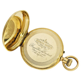Swiss anchor chronometer with early crown winding Circa 1865
