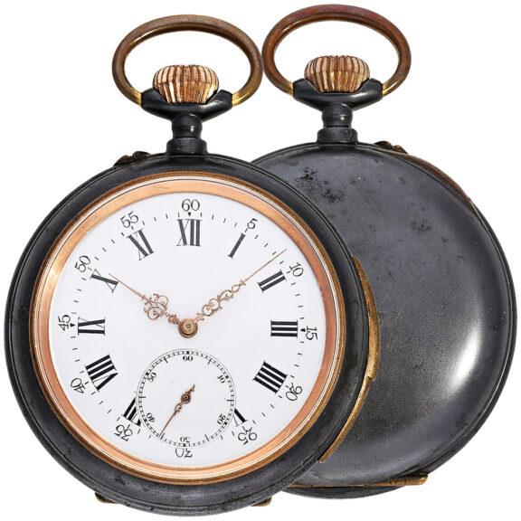 Swiss gunmetal quarter repeating lever watch Circa 1900 Swiss gunmetal quarter repeating lever watch Circa 1900