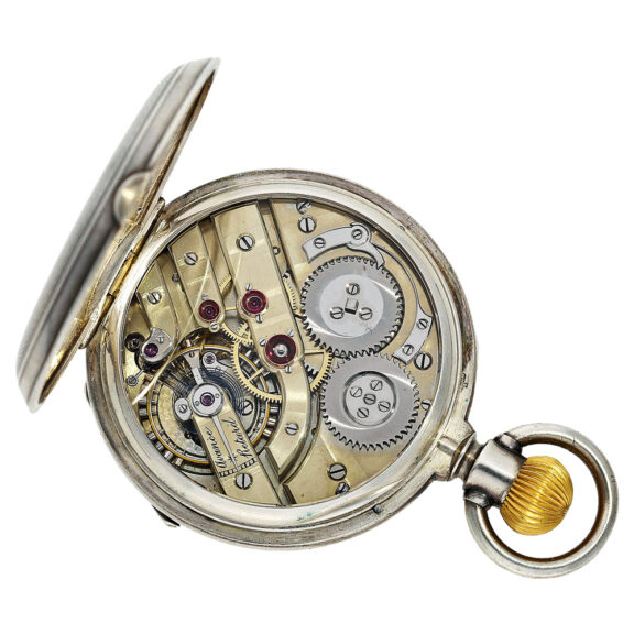 Swiss silver keyless chronometer pocket watch Circa 1890 Swiss silver keyless chronometer pocket watch Circa 1890