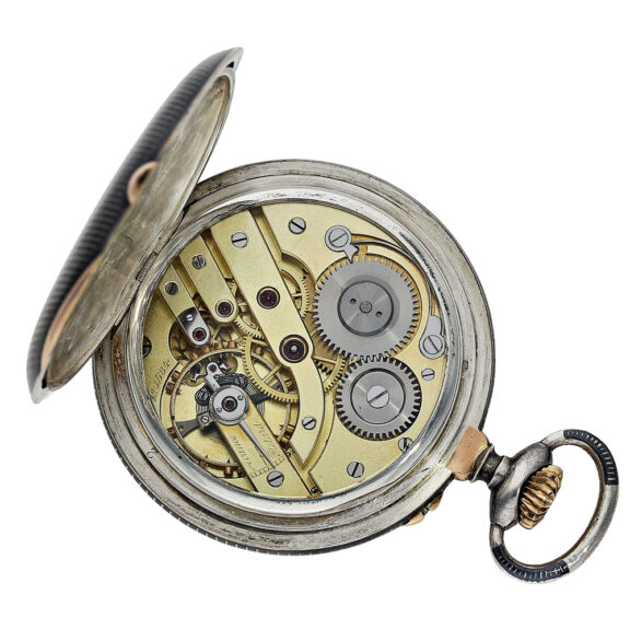 Decorative Swiss gold, silver and Niëllo pocket watch Circa 1923 Decorative Swiss gold, silver and Niëllo pocket watch Circa 1923