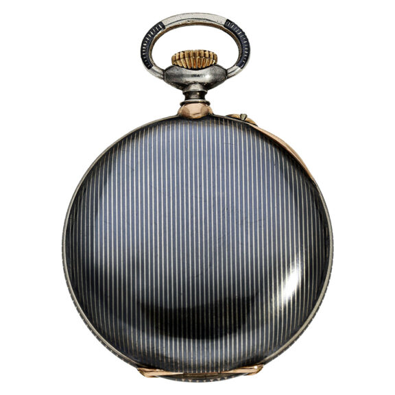 Decorative Swiss gold, silver and Niëllo pocket watch Circa 1923 Decorative Swiss gold, silver and Niëllo pocket watch Circa 1923