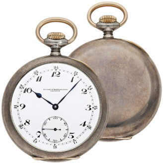 Swiss silver and gold lever pocket watch with 24h dial Circa 1910 Swiss silver and gold lever pocket watch with 24h dial Circa 1910