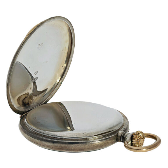 Swiss silver and gold lever pocket watch with 24h dial Circa 1910 Swiss silver and gold lever pocket watch with 24h dial Circa 1910