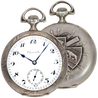 Unique Swiss silver chronometer pocket watch Circa 1900