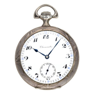 Unique Swiss silver chronometer pocket watch Circa 1900