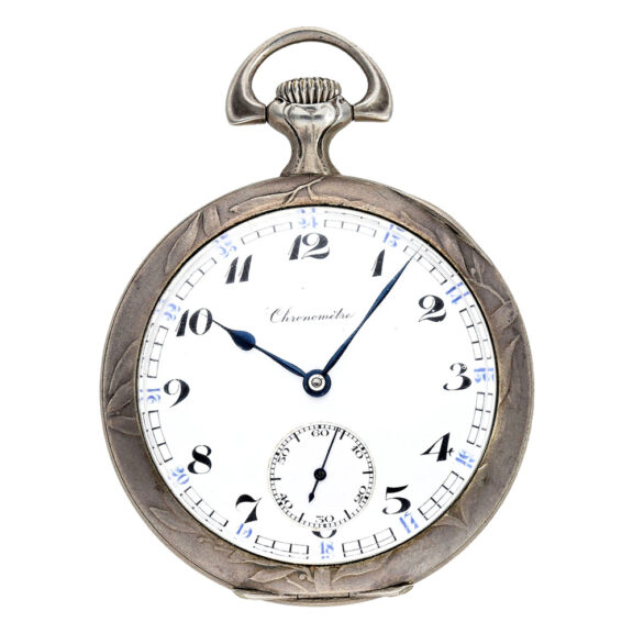 Unique Swiss silver chronometer pocket watch Circa 1900 Unique Swiss silver chronometer pocket watch Circa 1900
