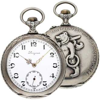 Swiss silver open faced marksman's pocket watch Circa 1912