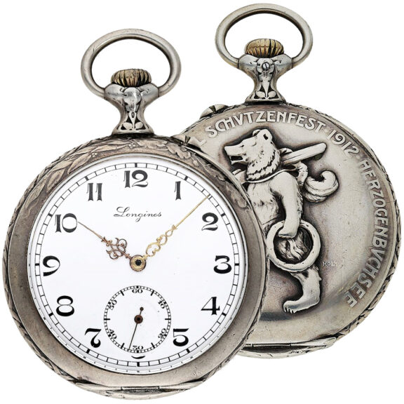 Swiss silver open faced marksman's pocket watch Circa 1912 Swiss silver open faced marksman's pocket watch Circa 1912