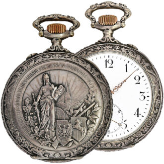 Swiss rare silver rifle watch for shooting contest Circa 1903
