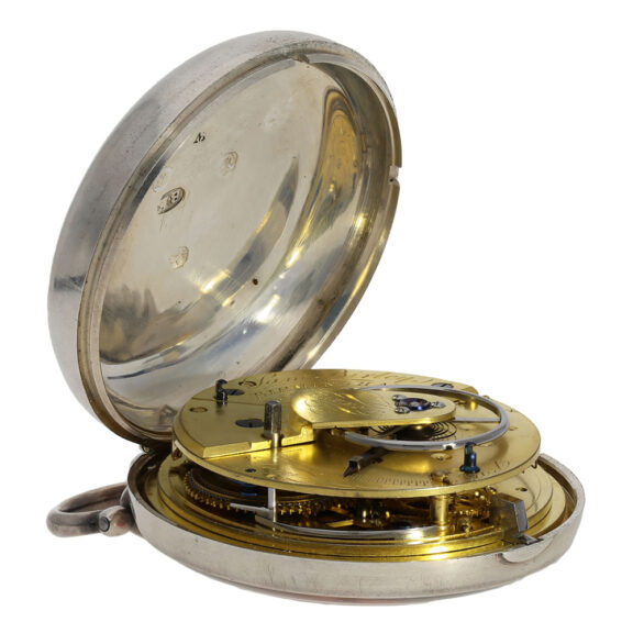 English Massey type three lever in silver double-case Circa 1828 English Massey type three lever in silver double-case Circa 1828