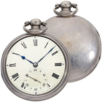 English Massey type three lever in silver double cased Circa 1828