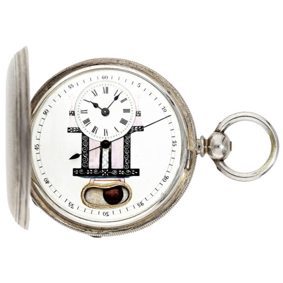 Fine English silver duplex center seconds pocket watch Circa 1850