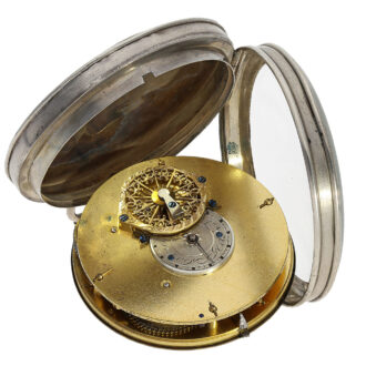 Probably French silver calendar spindle pocket watch Circa 1800