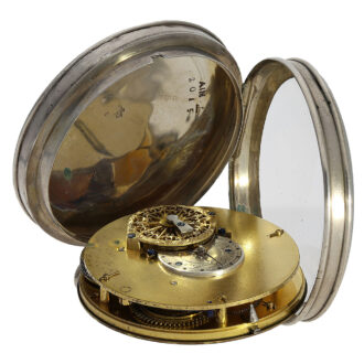 Probably French silver calendar spindle pocket watch Circa 1800