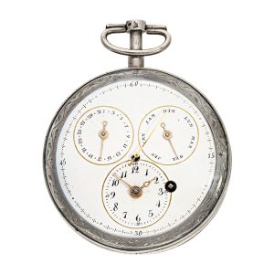 Probably French silver calendar spindle pocket watch Circa 1800
