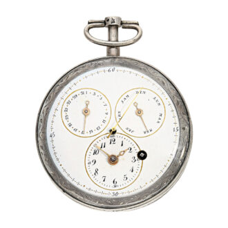 Probably French silver calendar spindle pocket watch Circa 1800