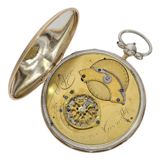 Elegant French silver and gold verge pocket watch Circa 1800