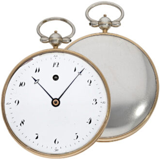 Elegant French silver and gold verge pocket watch Circa 1800