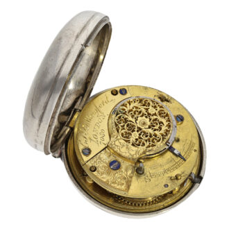 English silver pair-cased watch with Masonic dial Circa 1830