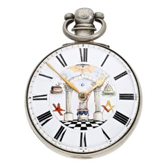 English silver pair-cased watch with Masonic dial Circa 1830