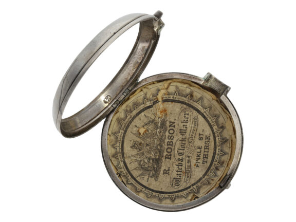 English silver pair-cased watch with Masonic dial Circa 1830 English silver pair-cased watch with Masonic dial Circa 1830