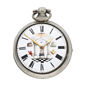 English silver pair cased watch with Masonic dial Circa 1830