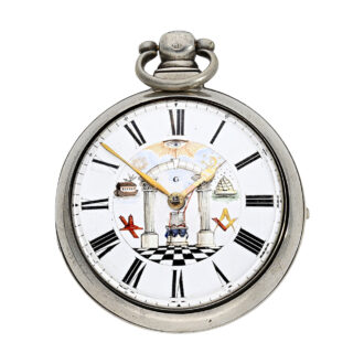English silver pair cased watch with Masonic dial Circa 1830