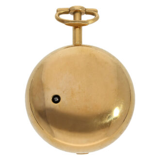English brass gold-plated pair-cased verge pocket watch Circa 1710