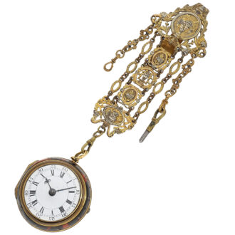 English verge with matching repoussé chatelaine Circa 1760