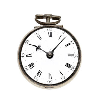 English silver verge watch with repoussé decoration Circa 1778