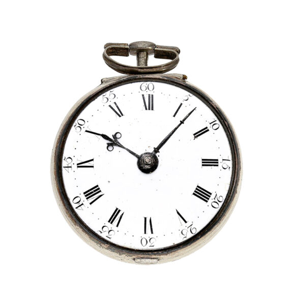 English silver verge watch with repoussé decoration Circa 1778 English silver verge watch with repoussé decoration Circa 1778
