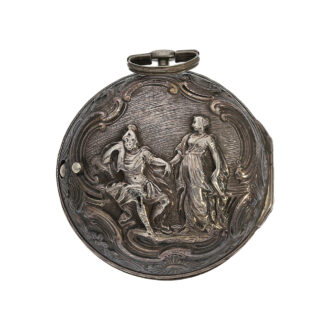 English silver verge watch with repoussé decoration Circa 1778