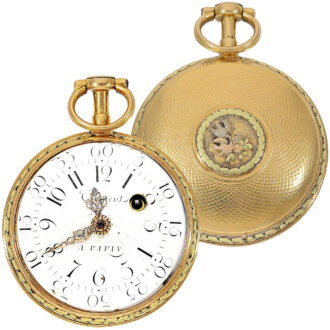 French attractive four-coloured gold pocket watch Circa 1770 French attractive four-coloured gold pocket watch Circa 1770