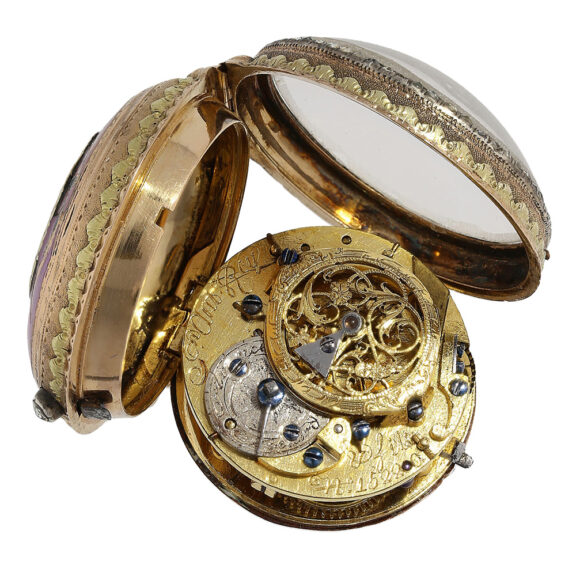 French attractive four-coloured gold pocket watch Circa 1770 French attractive four-coloured gold pocket watch Circa 1770