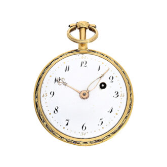 French gold enamel pearls set lady’s pocket watch Circa 1775