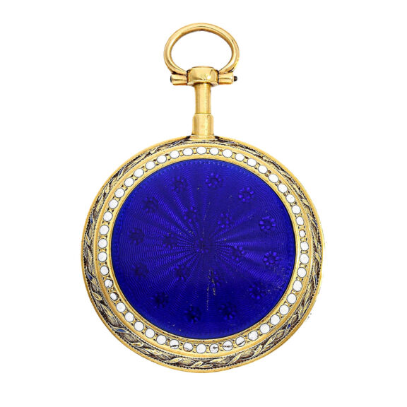 French gold enamel pearls set lady’s pocket watch Circa 1775 French gold enamel pearls set lady’s pocket watch Circa 1775