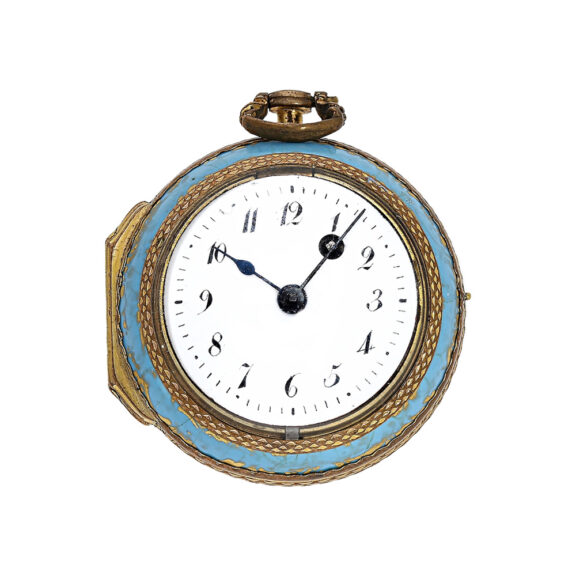German gold-plated blue enamel erotic pocket watch Circa 1800 German gold-plated blue enamel erotic pocket watch Circa 1800