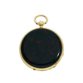 Swiss 18K gold miniature bloodstone pocket watch Circa 1820